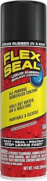 Flex Seal, 14 oz, Black, Stop Leaks Instantly, Waterproof Rubber Spray On Sealant Coating, Perfect for Gutters, Wood, RV, Campers, Roof Repair, Skylights, Windows, and More