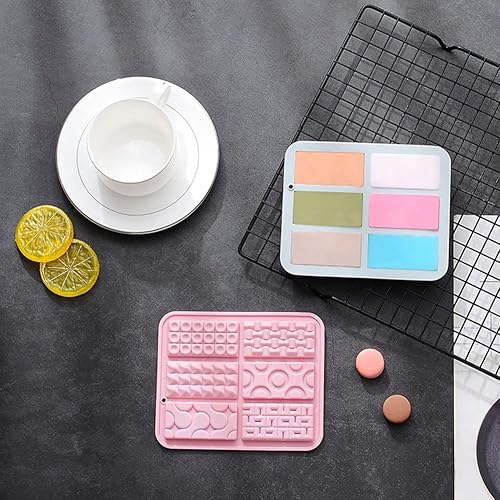 Miniatura 6 de yuanxue Moldes de chocolate con 6 rejillas, 5.6 x 4.7 x 0.3 pulgadas, antiadherentes, rectangulares, de silicona, para proteínas y barras