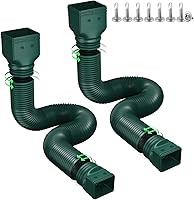 Vista 12 de Extensiones de Bajante de Canalón de Lluvia, Extensor de Bajante para Drenaje de Agua de Lluvia Flexible, Tubo de Extensión de Drenaje de Bajante