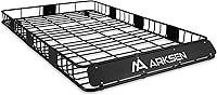 ARKSEN 84x50x6 Extra Wide Roof Rack Cargo Basket - 150LB Heavy Duty Steel Carrier for SUV Truck Car with Wind Fairing