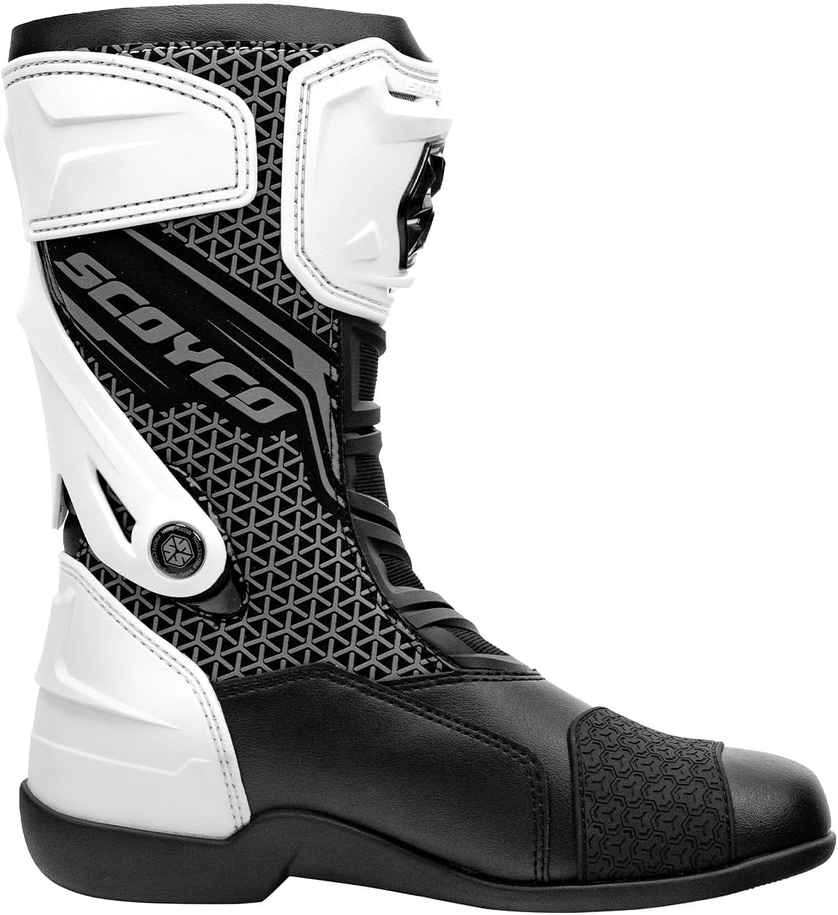 Scoyco Racing Motorcycle Boots CE Level 2 Anti Slip Leather Motorcycle Riding Boots with Toe Sliders TPU Shin Guard Ankle Support