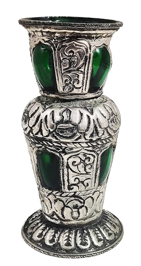 Newport India Iron and Glass Handmade Flower Vast for Home Decor