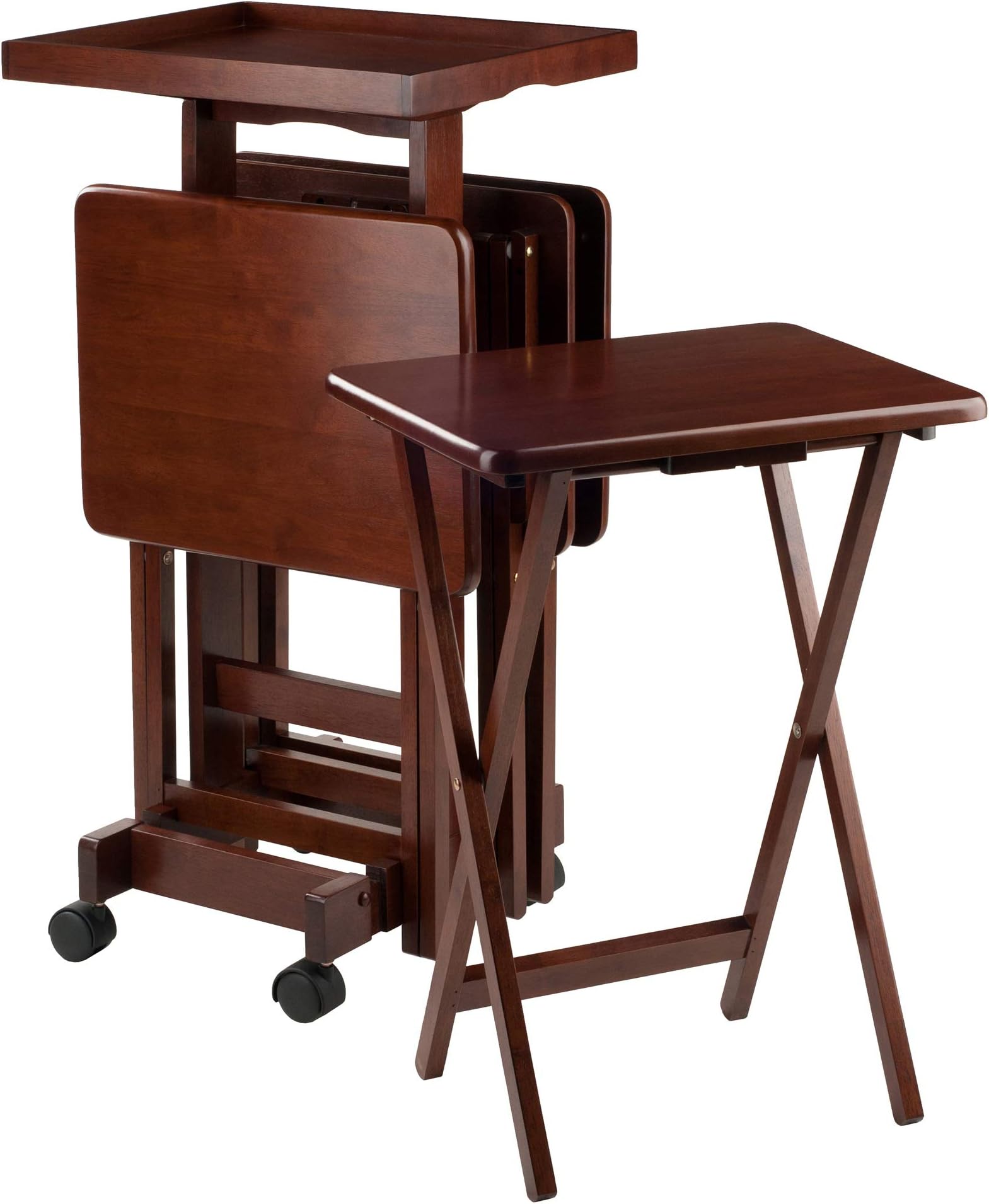 6-Piece Snack Table, Walnut (94828)