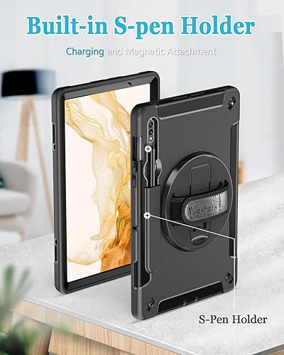 Vista 16 de Funda para Galaxy Tab S10 Ultra/S9 Ultra/S8 Ultra 14.6 INCH: Funda protectora de TPU para Samsung Tablet S9 Ultra/S8 Ultra 14.6" con soporte - Asa