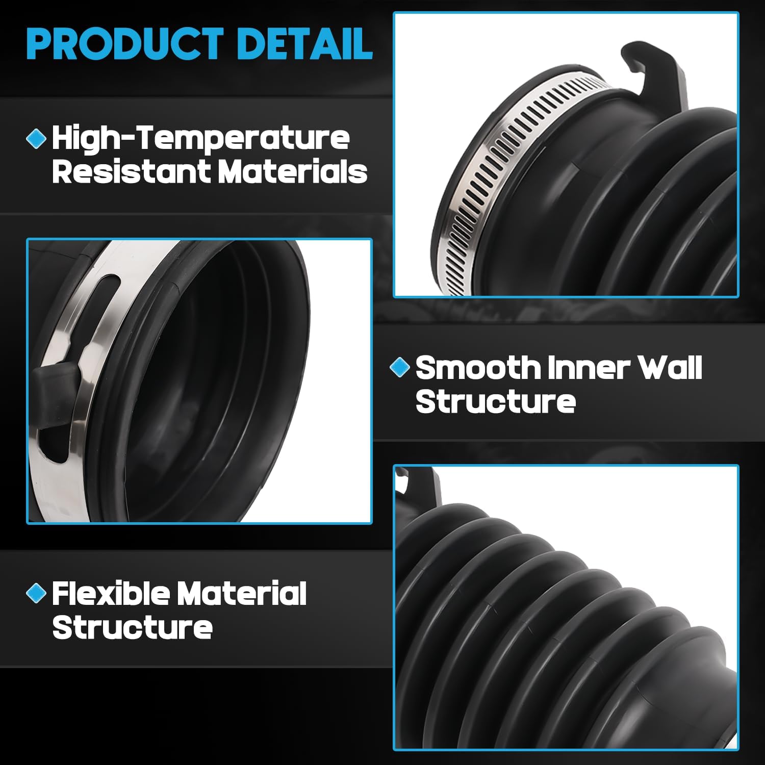 17225-6A0-A00 Engine Air Cleaner Intake Flow Tube Duct Hose Fit For Honda Accord 1.5L 2018-2022 Replaces 172256A0A00