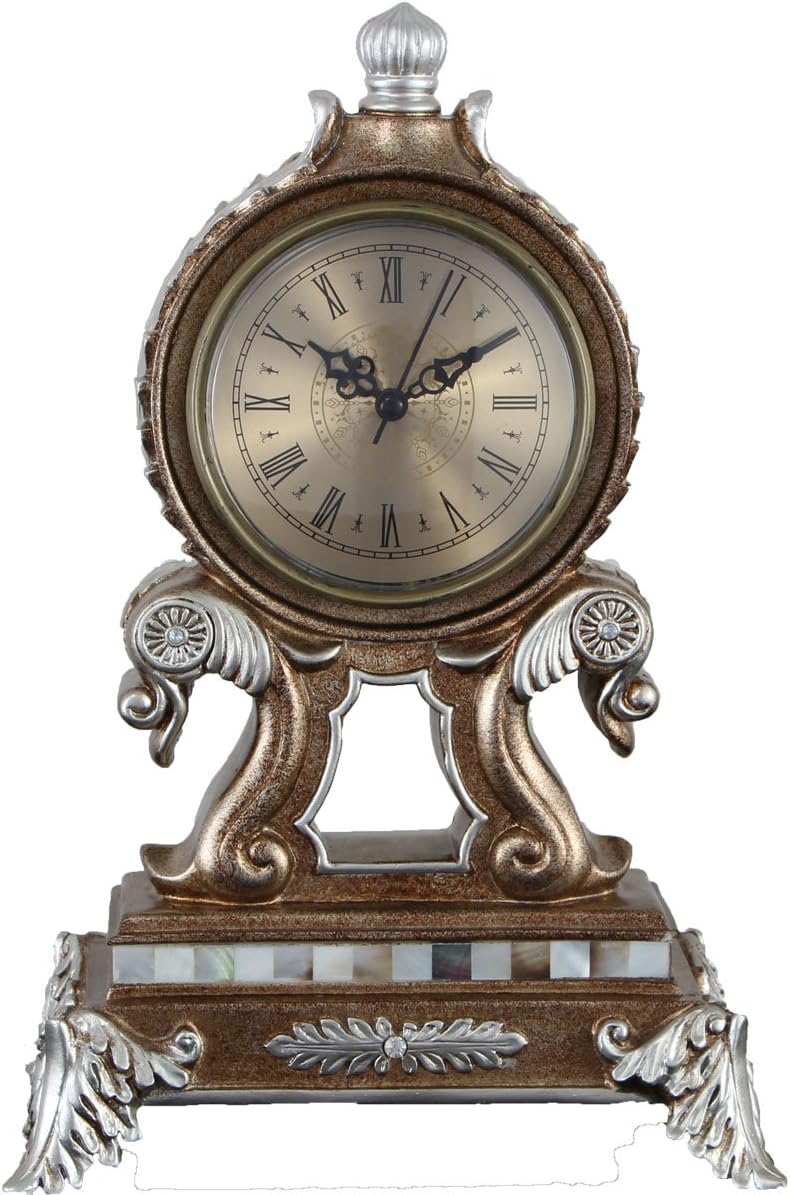 Jiahuafang Elegant, Decorative, grandfather Clock Hand Painted Wood Modern Mantel Shelf tabletop desk buffet Color Mahogany Brown