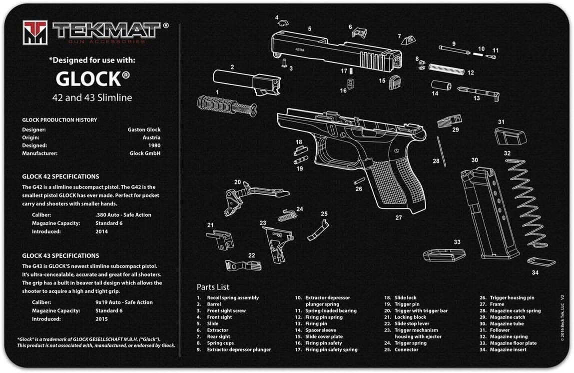 TEK-R17-GLOCK-42-43-TEK, Multi, One Size