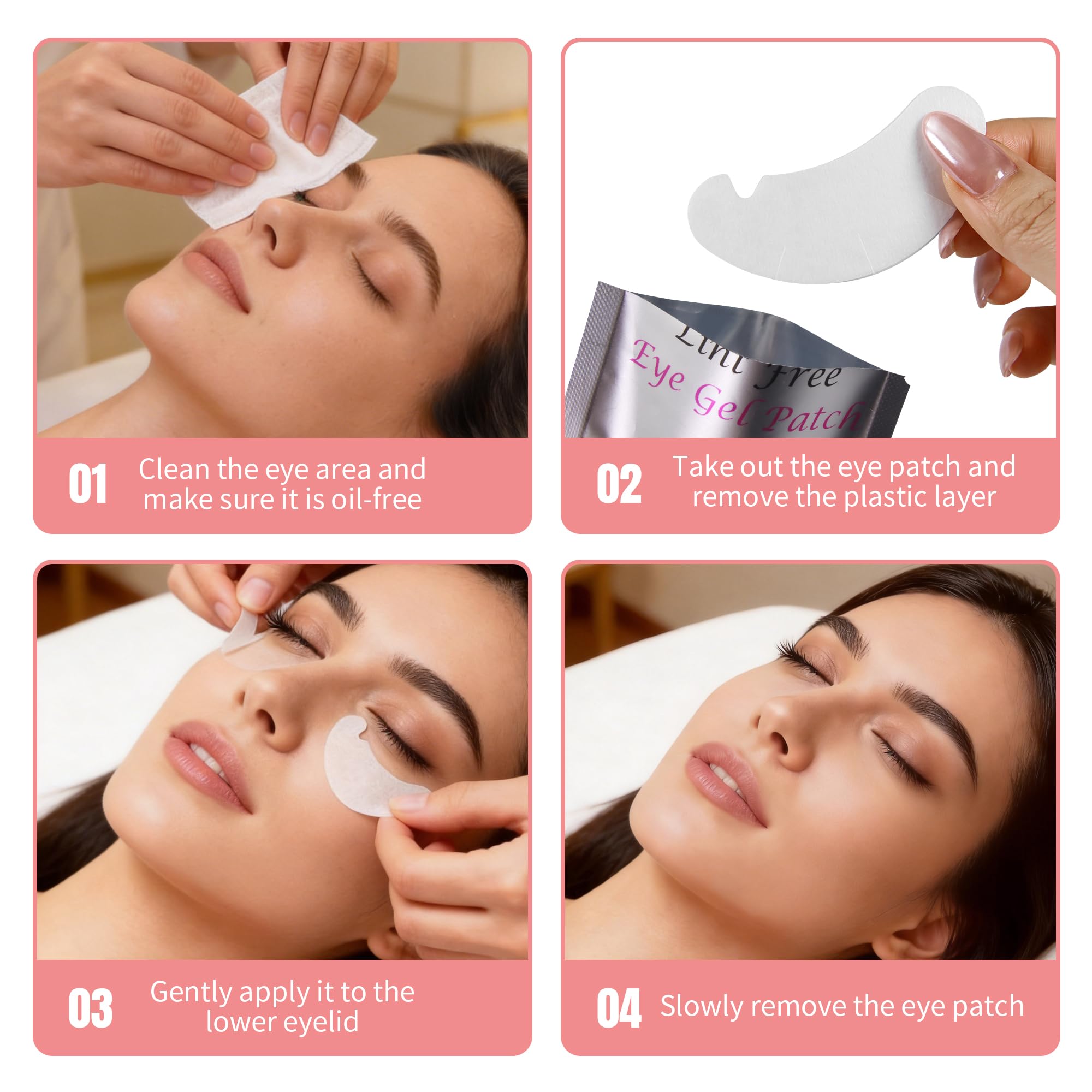 100 Paia Patch Occhi per Extension Ciglia Gel Patches per Lash Tech(V Pads,BEAUTY)