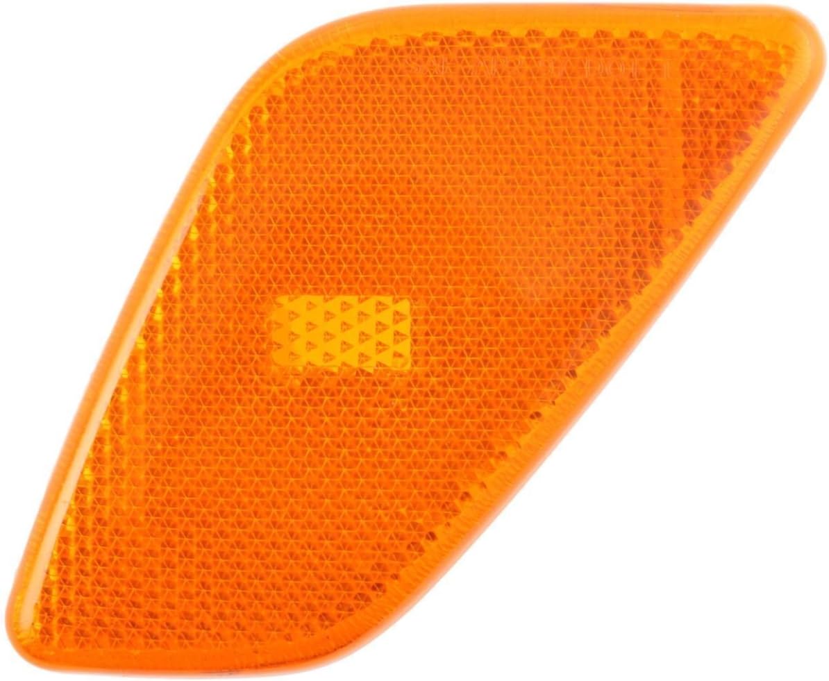 Front Right Passenger & Left Driver Pair Marker Light Lamp Orange Lens Plastic Reflector Assembly Housing Set of 2 Replacement for 1997-2006 Jeep Wrangler CH2550120 CH2551120 55155629AC 55155628AC