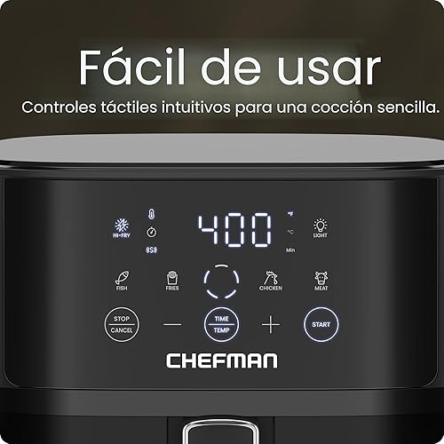 Miniatura 4 de Chefman Freidora de aire Freidora de aire compacta de 6 cuartos de galón para comidas rápidas y fáciles, cuenta con tecnología Hi-Fry para extra