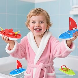 Toy Boats, 3 PCS Bath Toy Boat for Kids Explore Learn Play with Toy Boats Set Ideal for Kids Water Time