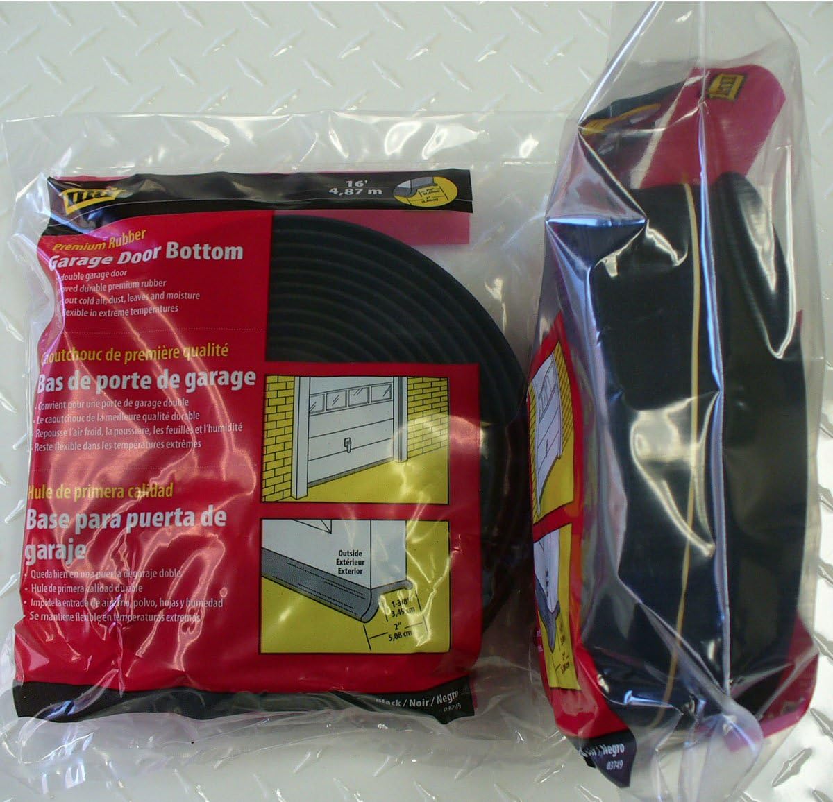 M-D Building Products, Black 3749 Garage Door Bottom Rubber, 16 Feet, Pack of 1