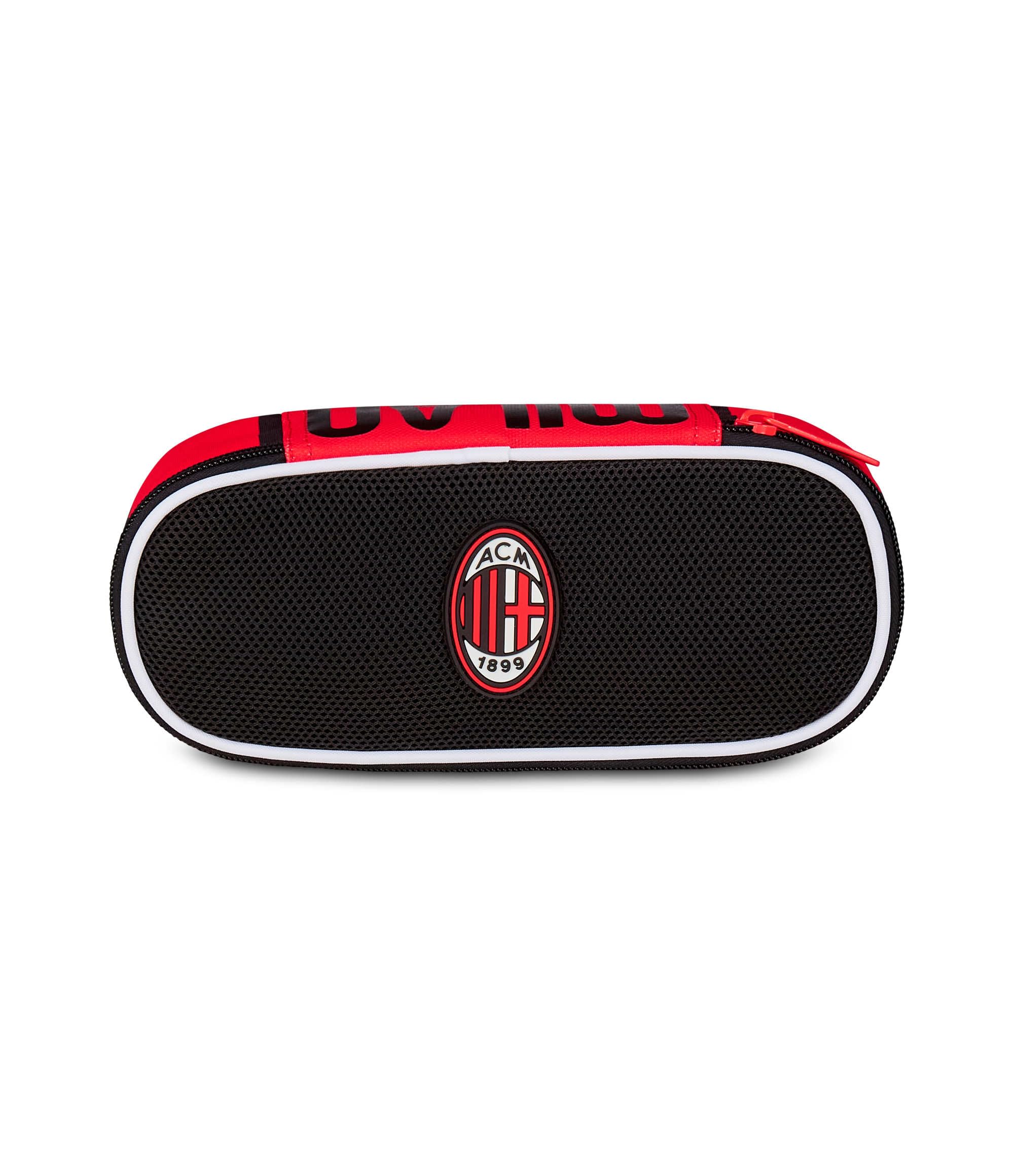 Seven Milan Round Plus Pencil Case, Black, Oval Pencil Case with Elastic Bands and Pocket for Pens, Pencils and Accessories, Middle and High School, Football Boy, Black, Modern - Image 3