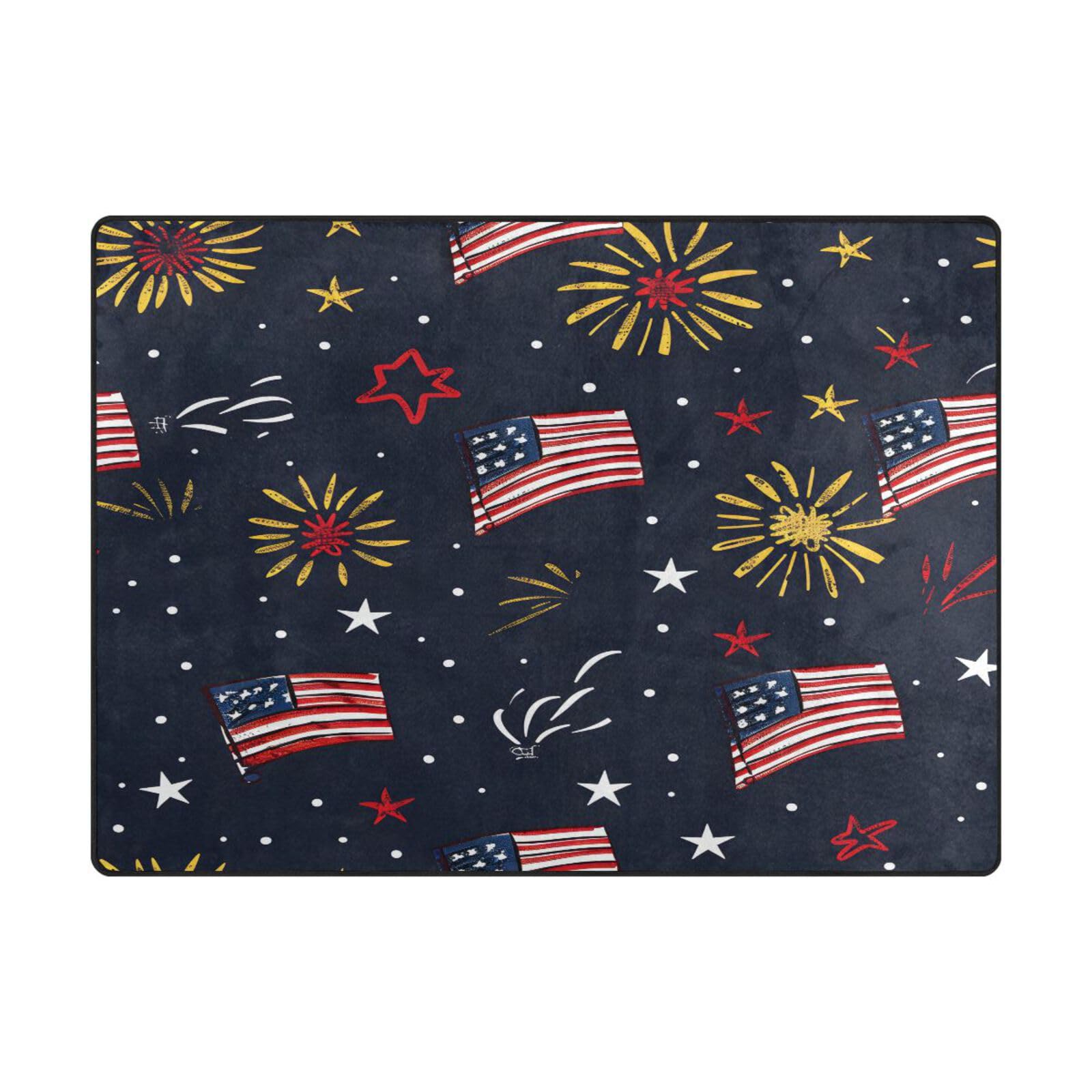 Tapis de sol grand format 203x147 motif US sans couture pour salon
