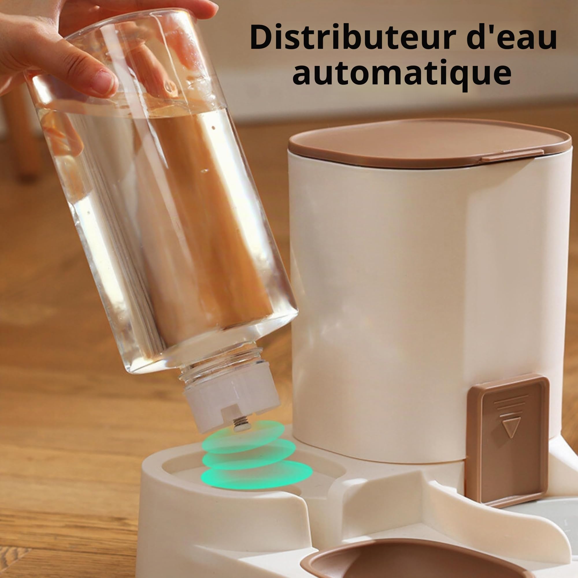 Mangeoire et Abreuvoir 2 en 1 pour Chats et Chiens - Distributeur Automatique de Nourriture et d'Eau