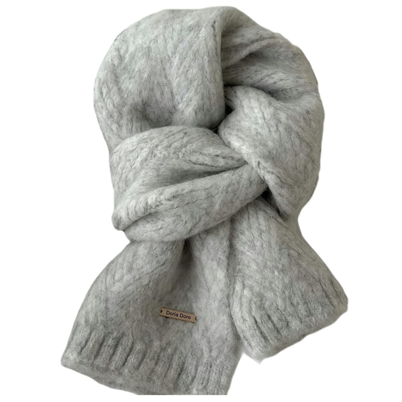 Sciarpa Donna Sciarpa da Donna Sciarpa Invernale in Misto Lana per Studenti di Alta Calda Lavorata A Maglia Regalo di Natale 164 * 24 Cm-Grigio Poco Profondo