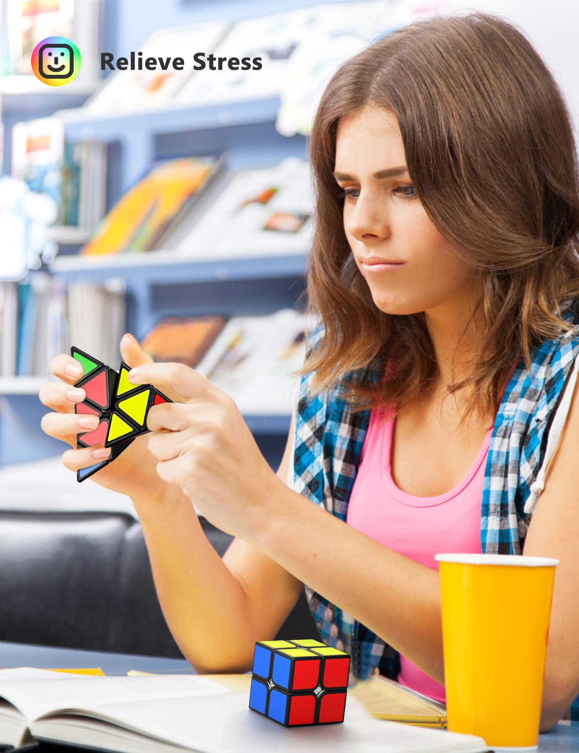 Vdealen Magische kubus, 2 x 2, 3 x 3, 4 x 4, piramide, Skewb, Ivy Dino Magic Cube, gladde Speed Cube voor beginners en gevorderden, snelheidsdobbelstenen, cadeau voor kinderen, jongeren en volwassenen
