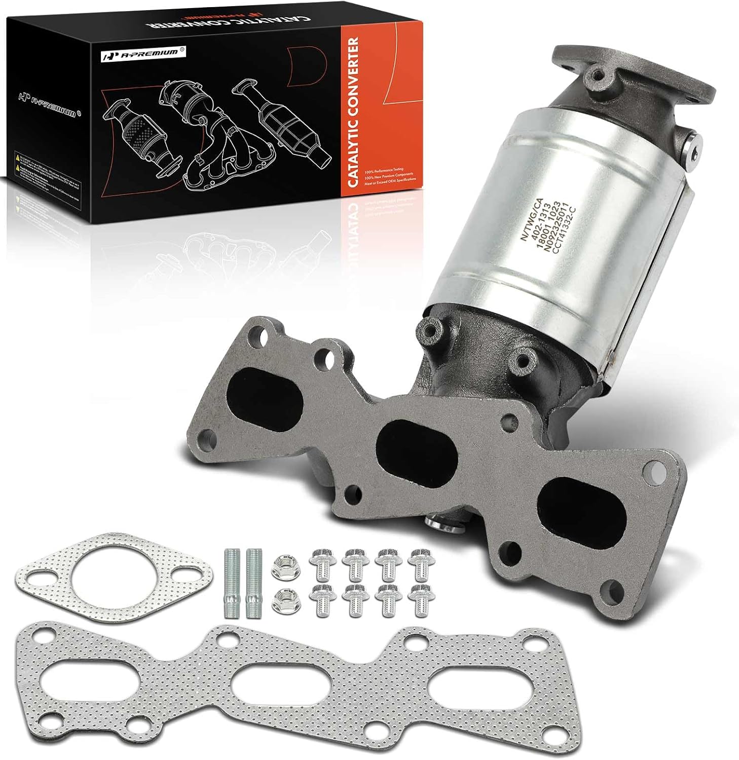 A-Premium Front Left Catalytic Converter with Gasket Direct-Fit Compatible with Hyundai Santa Fe 2007-2009 3.3L, Veracruz 2007-2012 3.8L, EPA Compliant