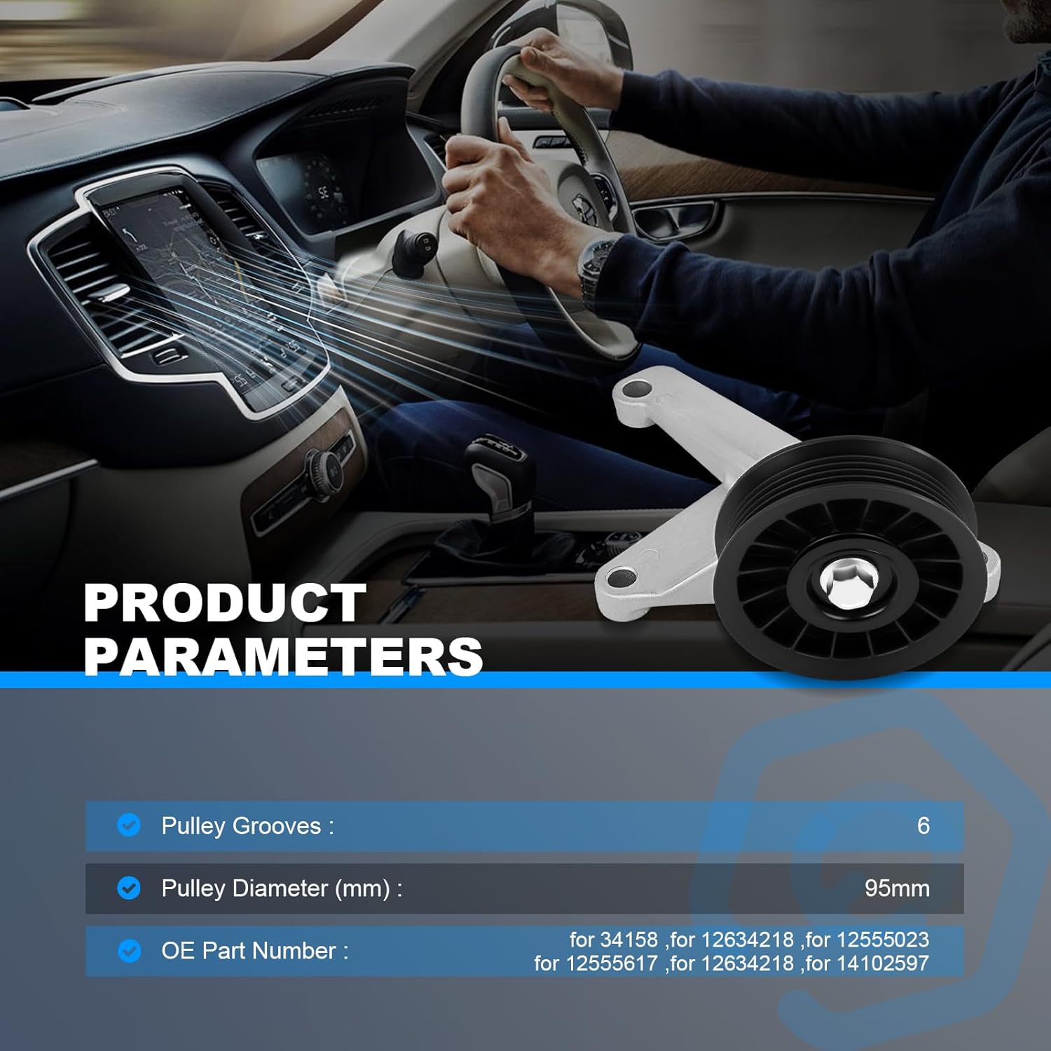 ECCPP A/C Compressor Bypass Pulley 34158 12634218 12555023 12555617 12634218 14102597 Durable Replacement for Smooth AC Performance Fits 2008-2008 for Dodge Ram 1500 3.7L