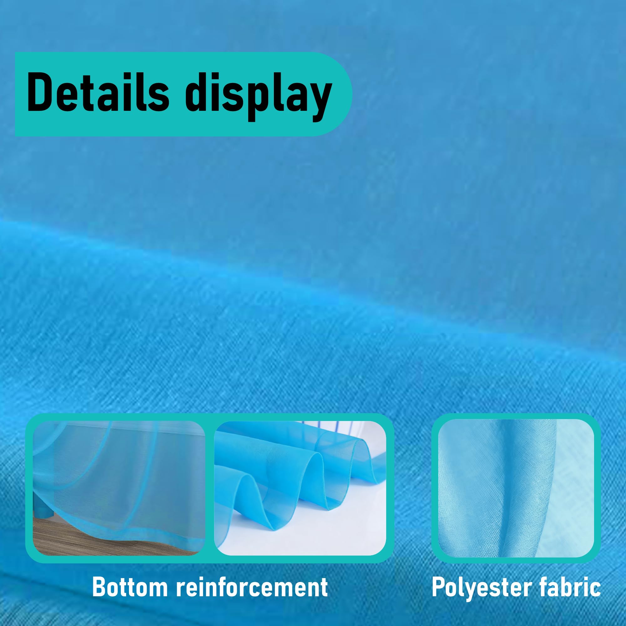 JIAFANG Halbtransparente Vorhänge 160 x 145 cm Atmungsaktiv Ösenschal Wohnzimmer mit Ösen für Jedes Fenster, Gardinen Und Vorhangsysteme, Himmelblau