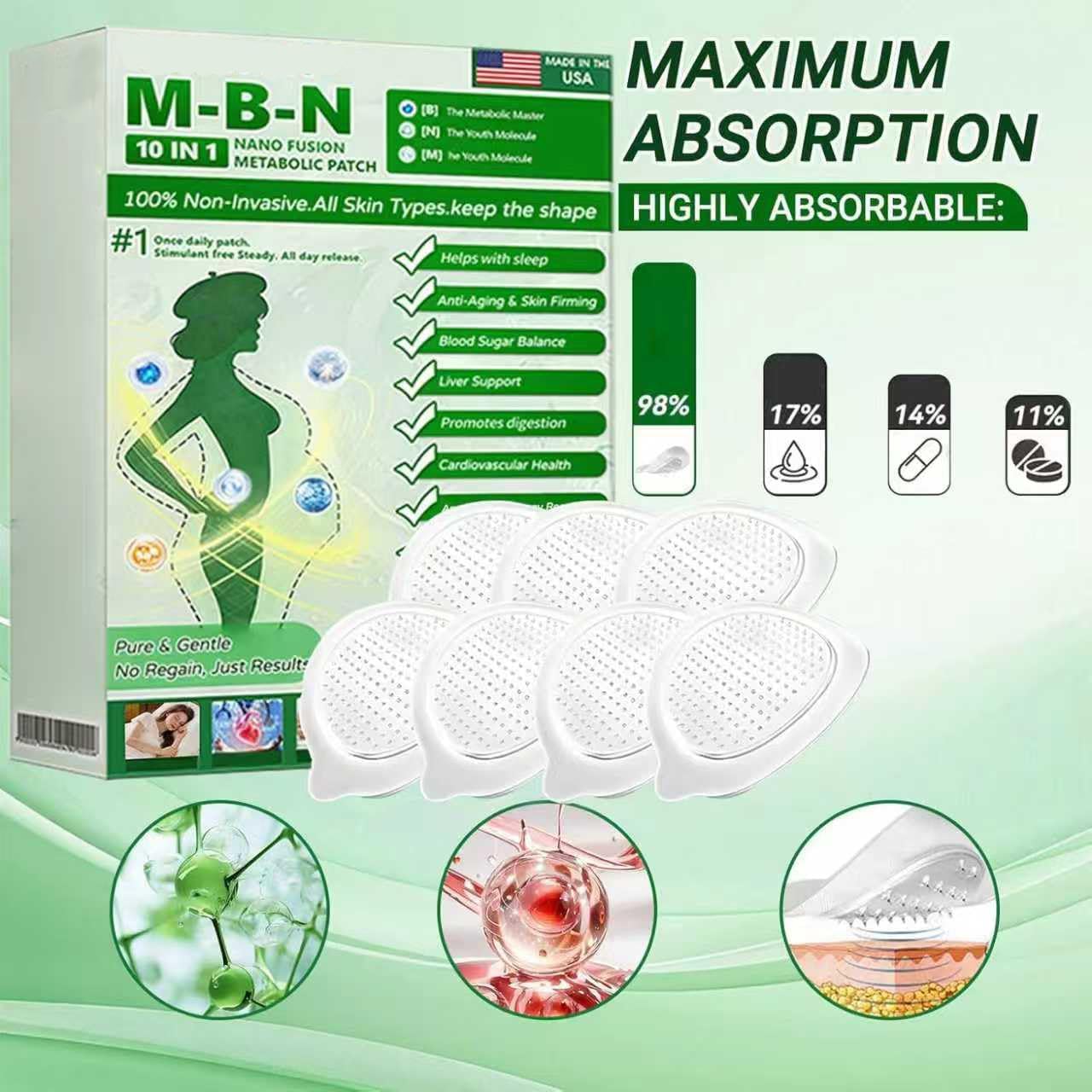 2026 New Professional Moringa 10-in-1 Nano Patch, Moringa BerberinePatch, Natural Patches for Women and Men, Suitable for All Skin Types (3 boxes)