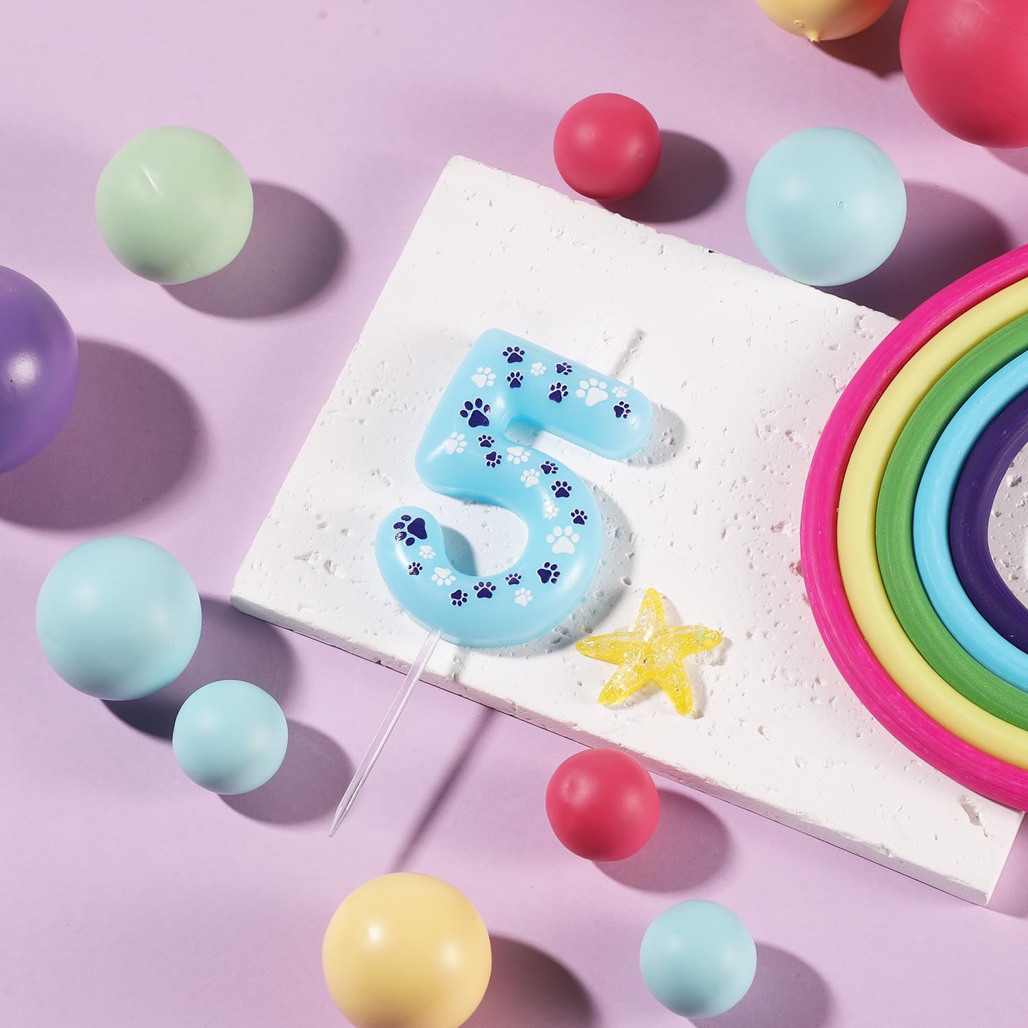 Rosa Hundepfoten-Geburtstagskerze „9“ Für Kuchen – Niedliche Kuchendeko Zum 9. Geburtstag