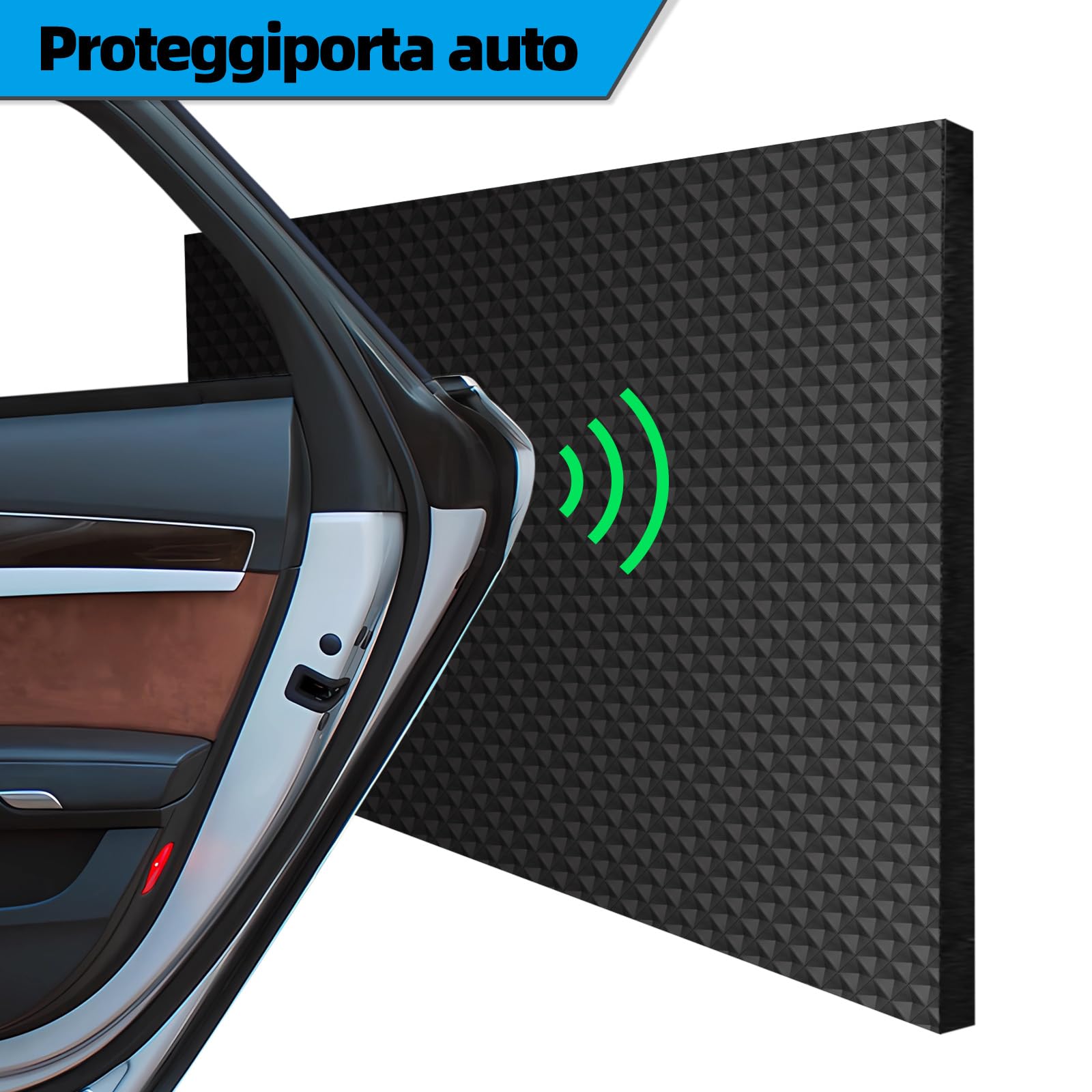 Spurtar Paracolpi Garage Gommapiuma Paracolpi Portiere Auto, Paraspigoli Muro Protezione Paraurti Auto per Esterno Accessori Automobile Gomma Adesiva, 4000 X 200 X 6,5 mm