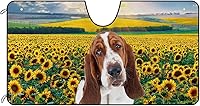 Vista 11 de Parasol para parabrisas de automóvil para perro, diseño de girasoles con diseño de Border Collie, protector solar y reflector de rayos UV, mantiene