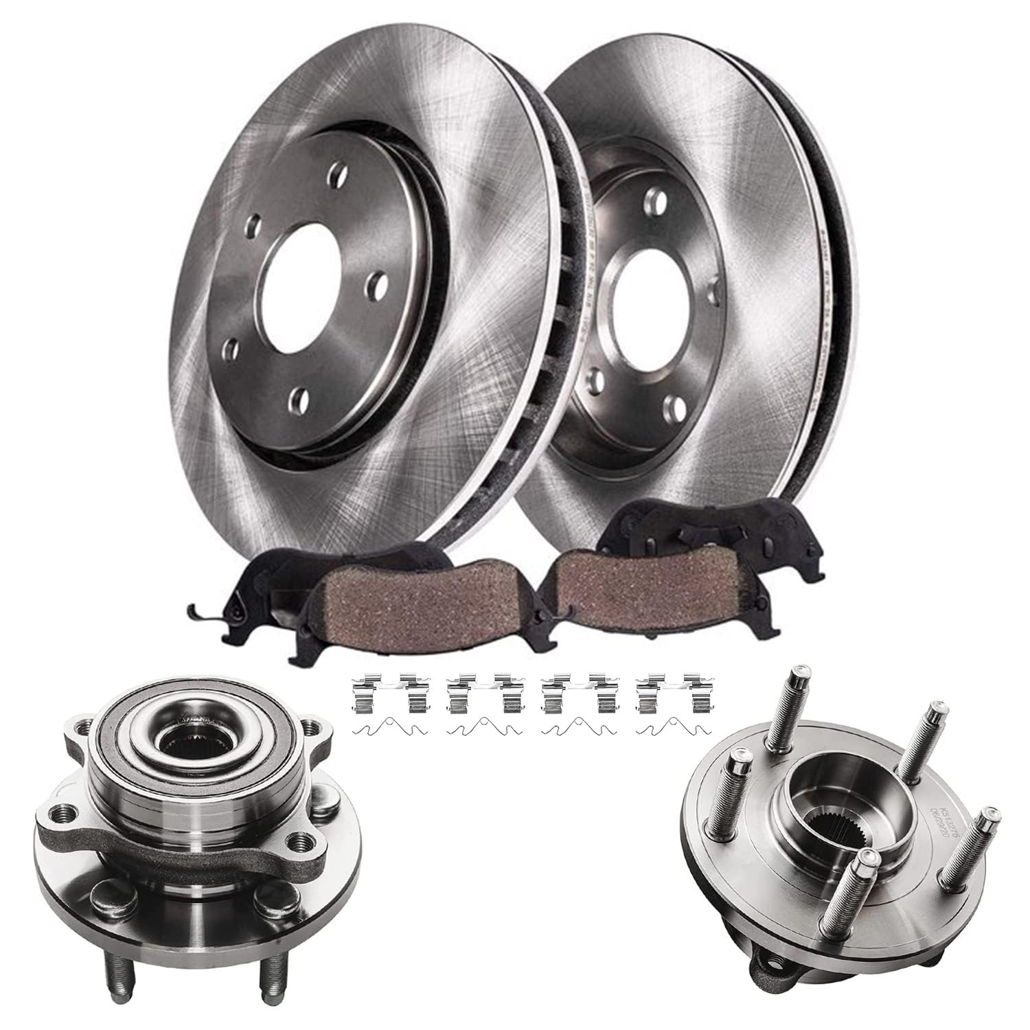 Detroit Axle - 6pc Wheel Bearing Hubs Brake Kit for Ford Taurus Flex