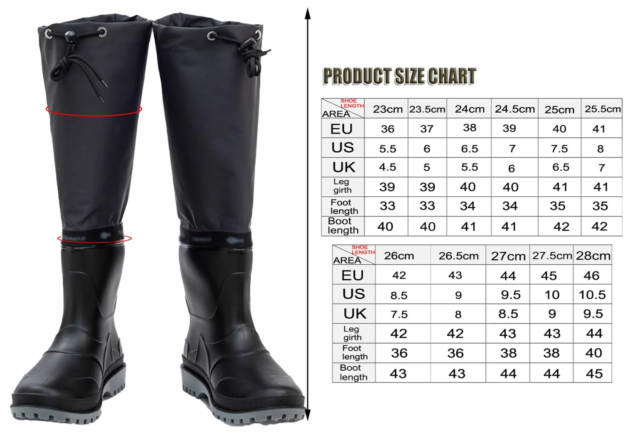 Stivali A Coscia Stivali da trampoliere da pesca in nylon impermeabili, con suola con tacchetti, leggeri e facili da trasportare(Size:41 EU)