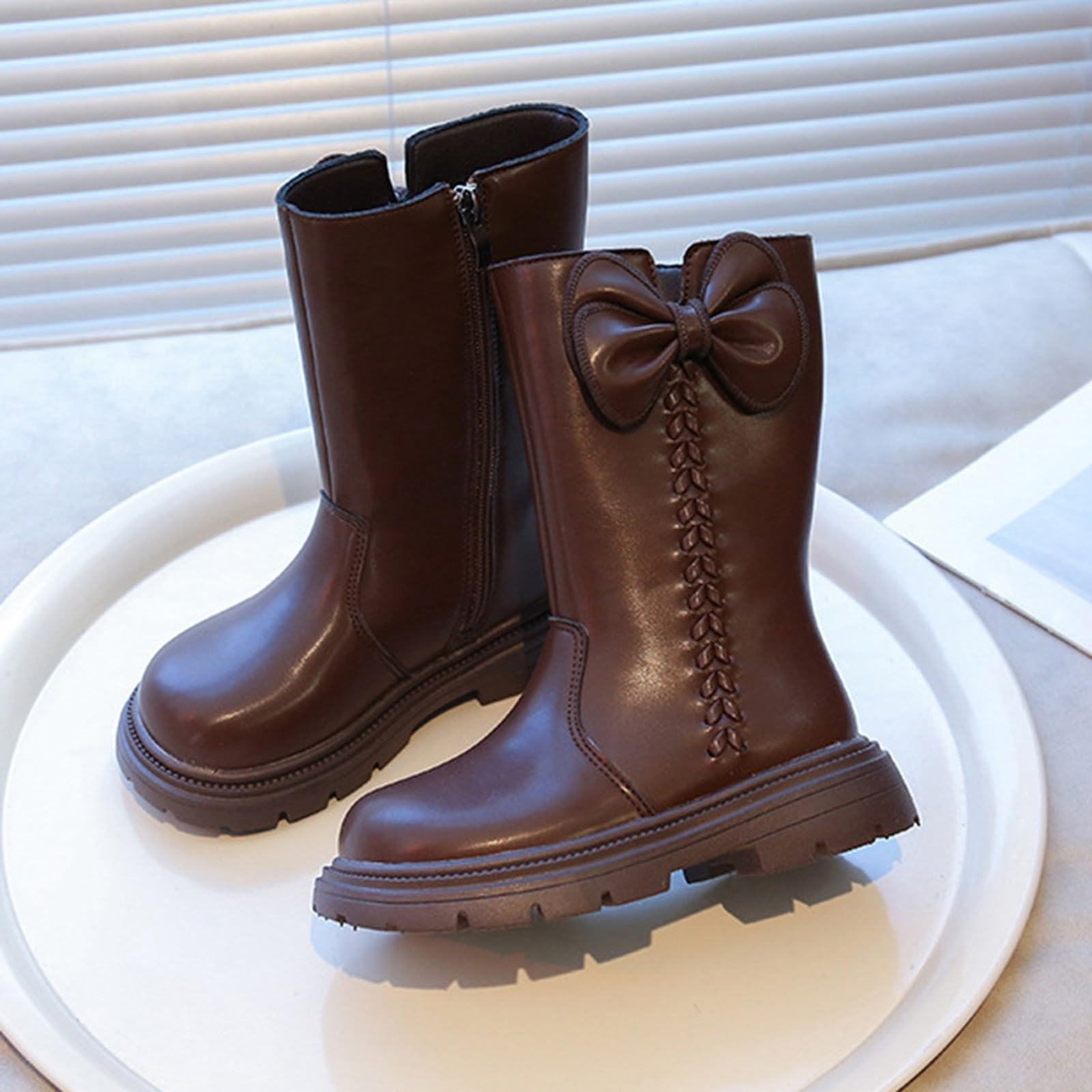 Ragazze Scarpe per Bambine Caldi Stivali Invernali Scarpe Invernali Morbido Bambini Moda Calzature da Escursionismo Stivali Piatti alla Moda Comodi Suola Morbida Fodera in Pile per Le giornate Fredde