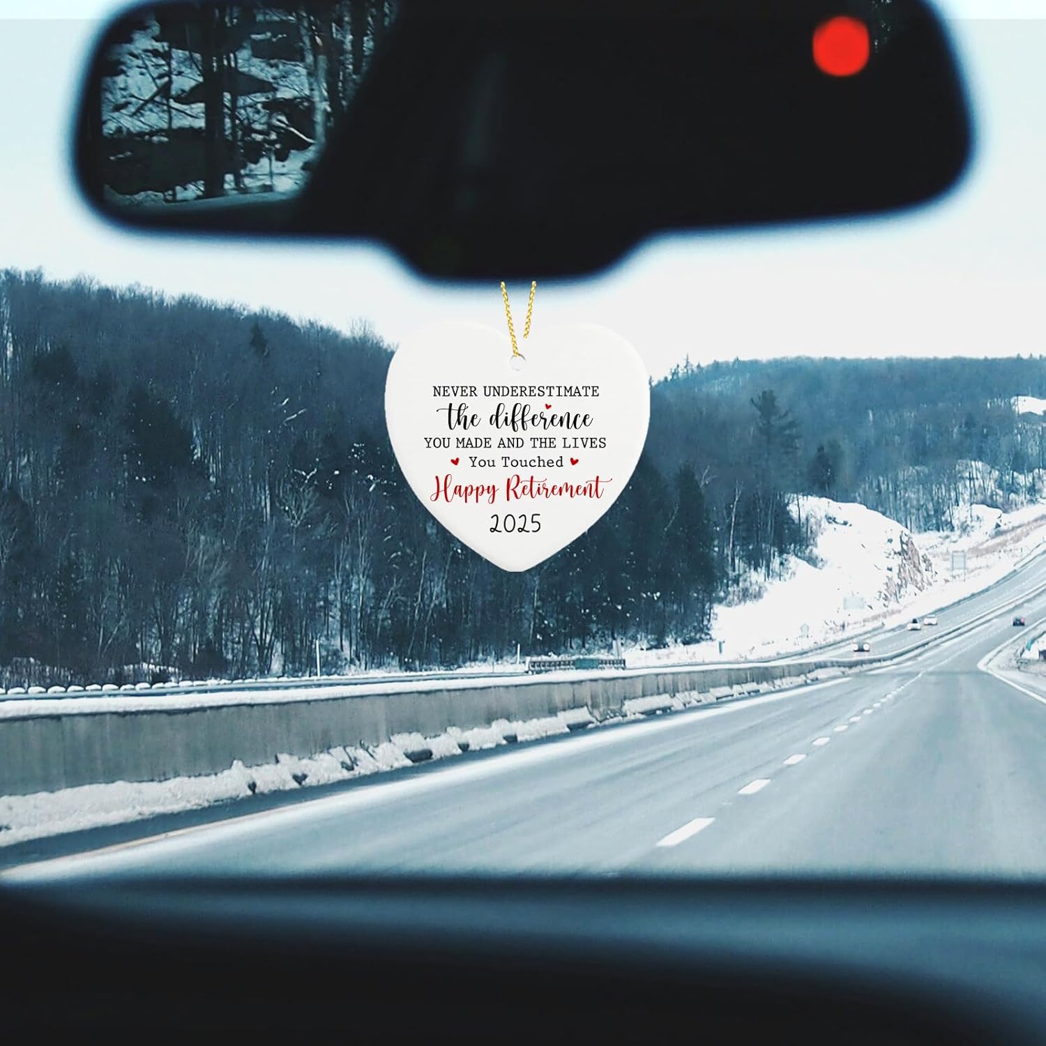 Retirement Gifts for Woman Never Underestimate Happy Retirement Appreciation Gift Ceramic Ornament Keepsake Sign Heart Plaque Retired Gifts for Women Retirement Christmas Ornament 2025 - Image 3