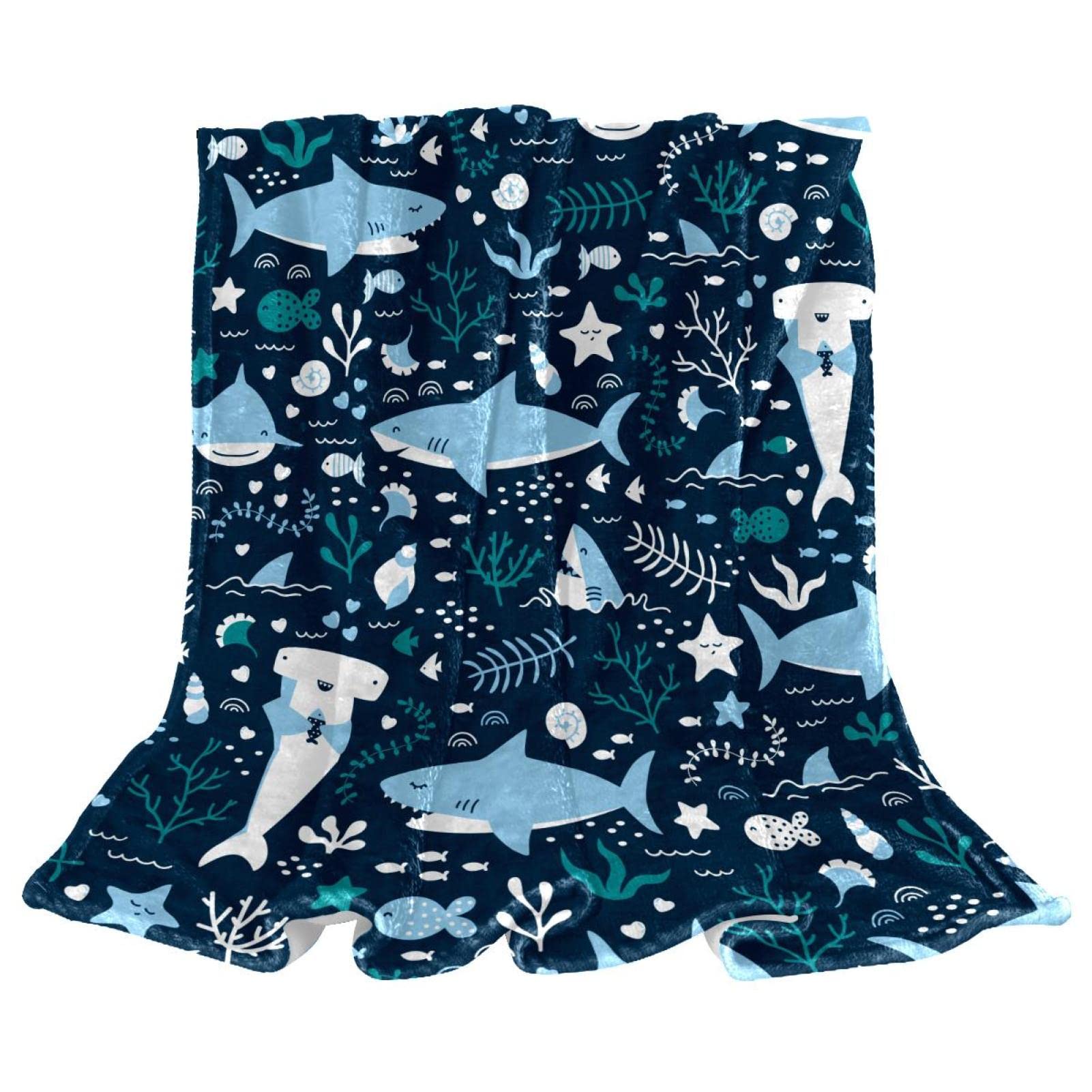 Jeté de lit en polaire légère plaid canapé bleu océan doux