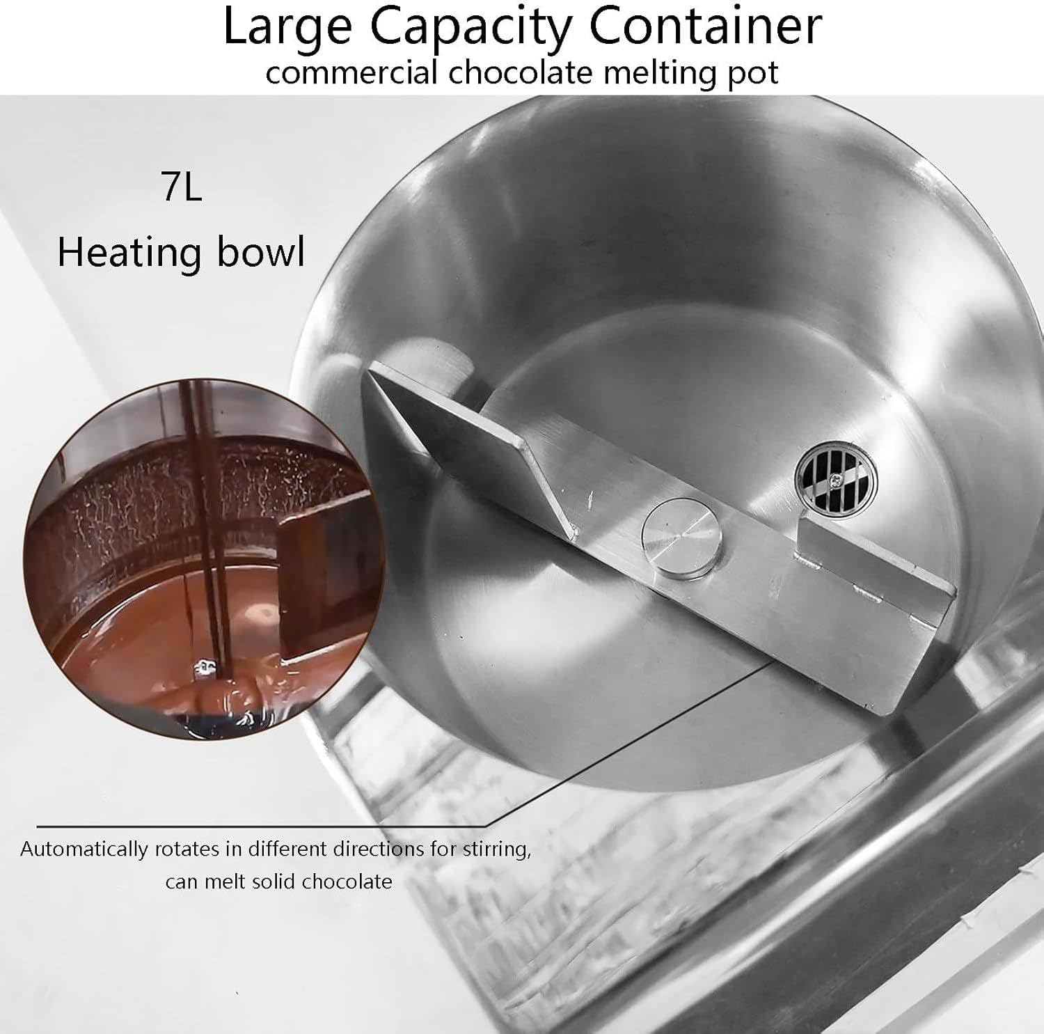 Templadora de Chocolate de Sobremesa, 7L – Fundidora AutomáTica de Chocolate con Control Preciso de Temperatura, para Fiestas de Dulces, Bodas, Bares, BuféS