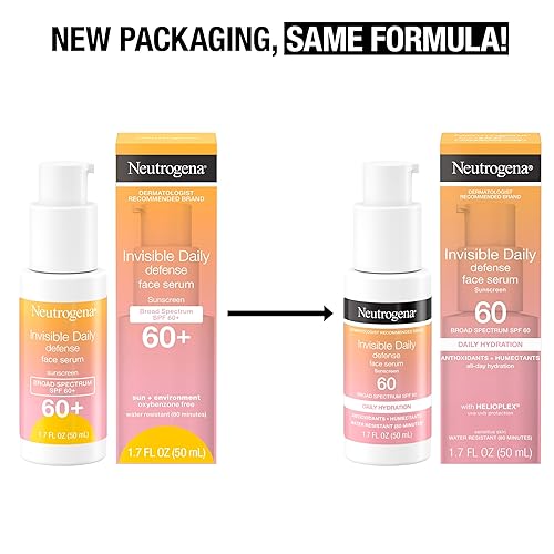 Miniatura 2 de Neutrogena Invisible Daily Defense - Sérum facial con protección solar SPF 60+ de amplio espectro, ayuda a igualar el tono de la piel, sin aceites,