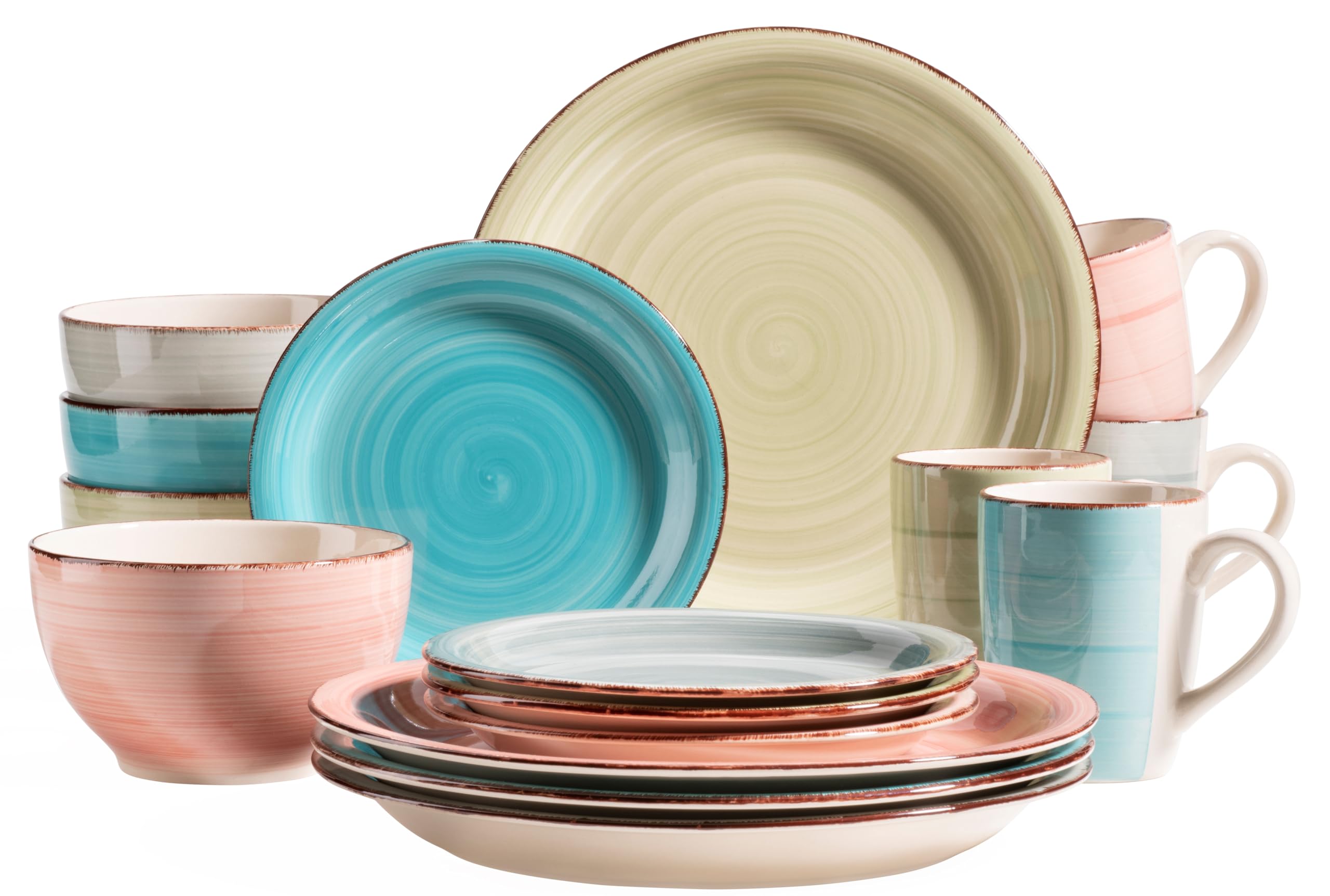 MÄSER 931614 Bel Tempo II 30-Piece Vintage Tableware Set For 6 Persons, Turquoise