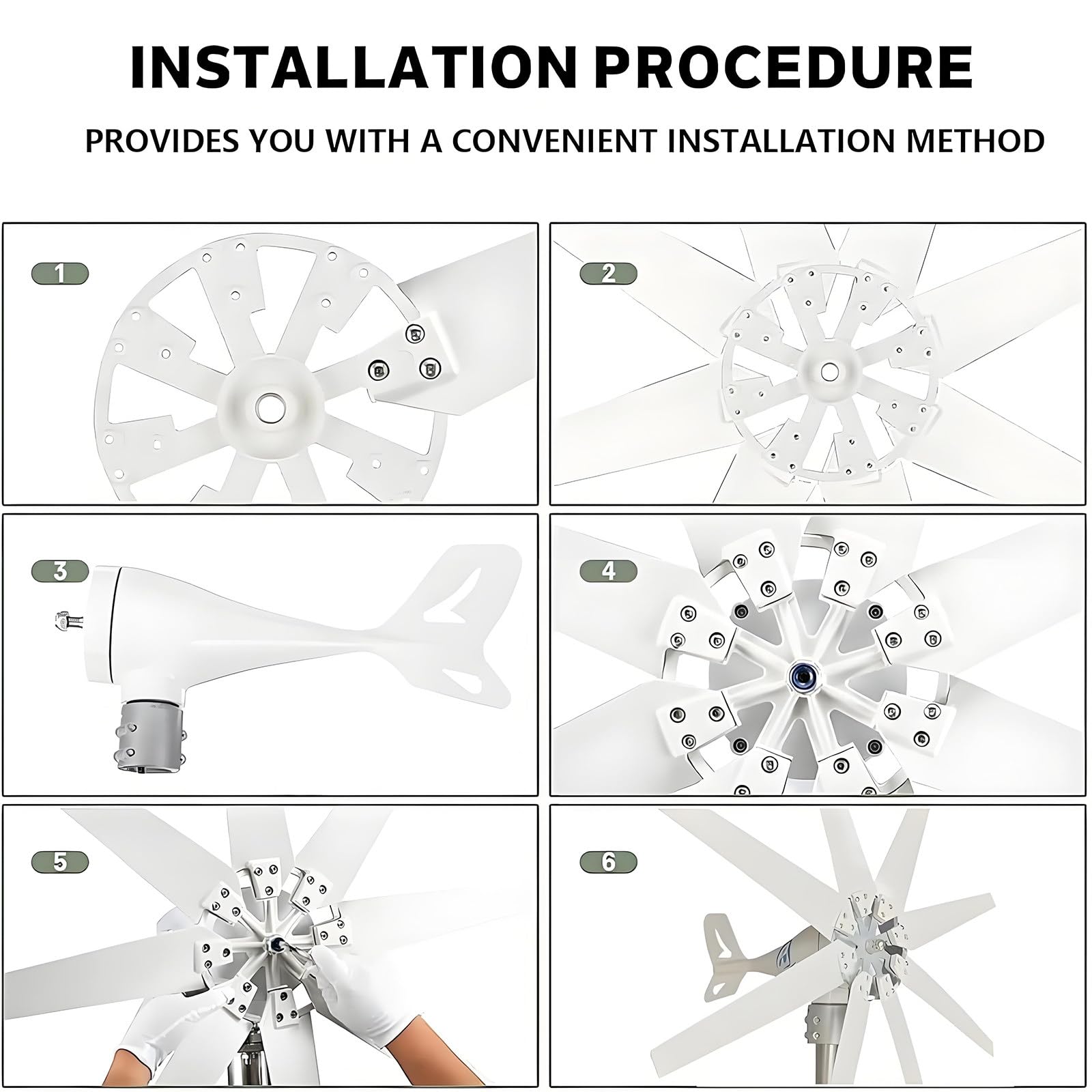 Kit generatore Eolico da 20000 W, turbina eolica a levitazione Magnetica a 8 Pale, Kit per Turbine eoliche residenziali per energia rinnovabile, casa, Fattoria, Camper, Barca, Bianco 220V