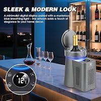 NEWTRY Elektromos Borhűtő - Gyorshűtés 750 ml-es Borosüvegekhez, Pezsgőhöz, Fekete ABS Borítás, Rozsdamentes Acél Belső, Autós Kábellel 4