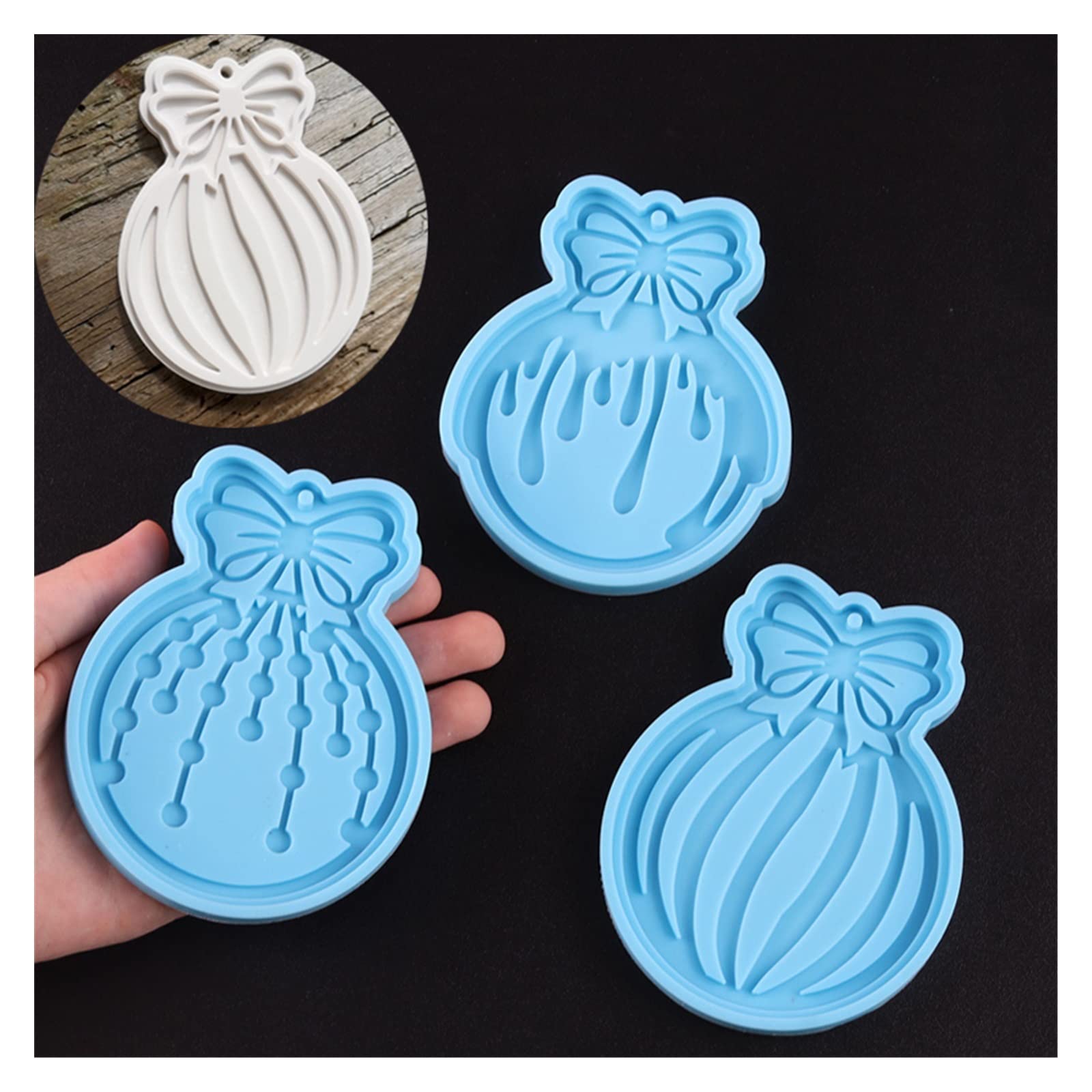 4x Weihnachtskugel-Silikonformen Für Epoxidharz – Zum Basteln Von Anhängern & Deko (ca. 8 Cm)