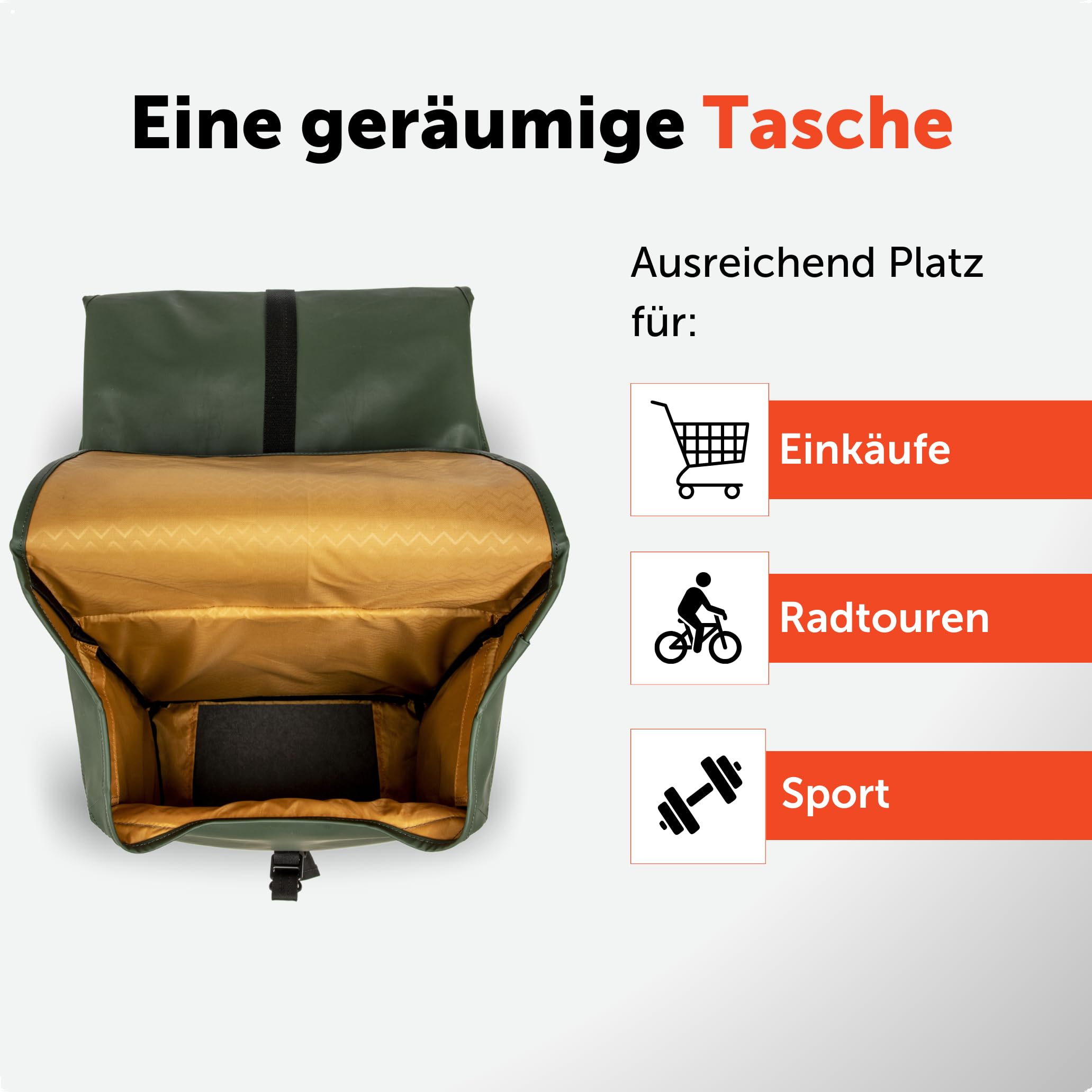 Newlooxs Bagażnik rowerowy Odense Double Khaki - 39 litrów - 340x380x160mm