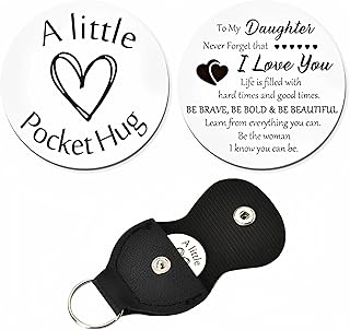 Daughter Birthday Gift from Mom Dad, To My Daughter Inspirational Gifts, I Love You Daughters Pocket Hug Keychain Presents for Daughter in law Christmas Graduation Wedding Gift for Women Girls