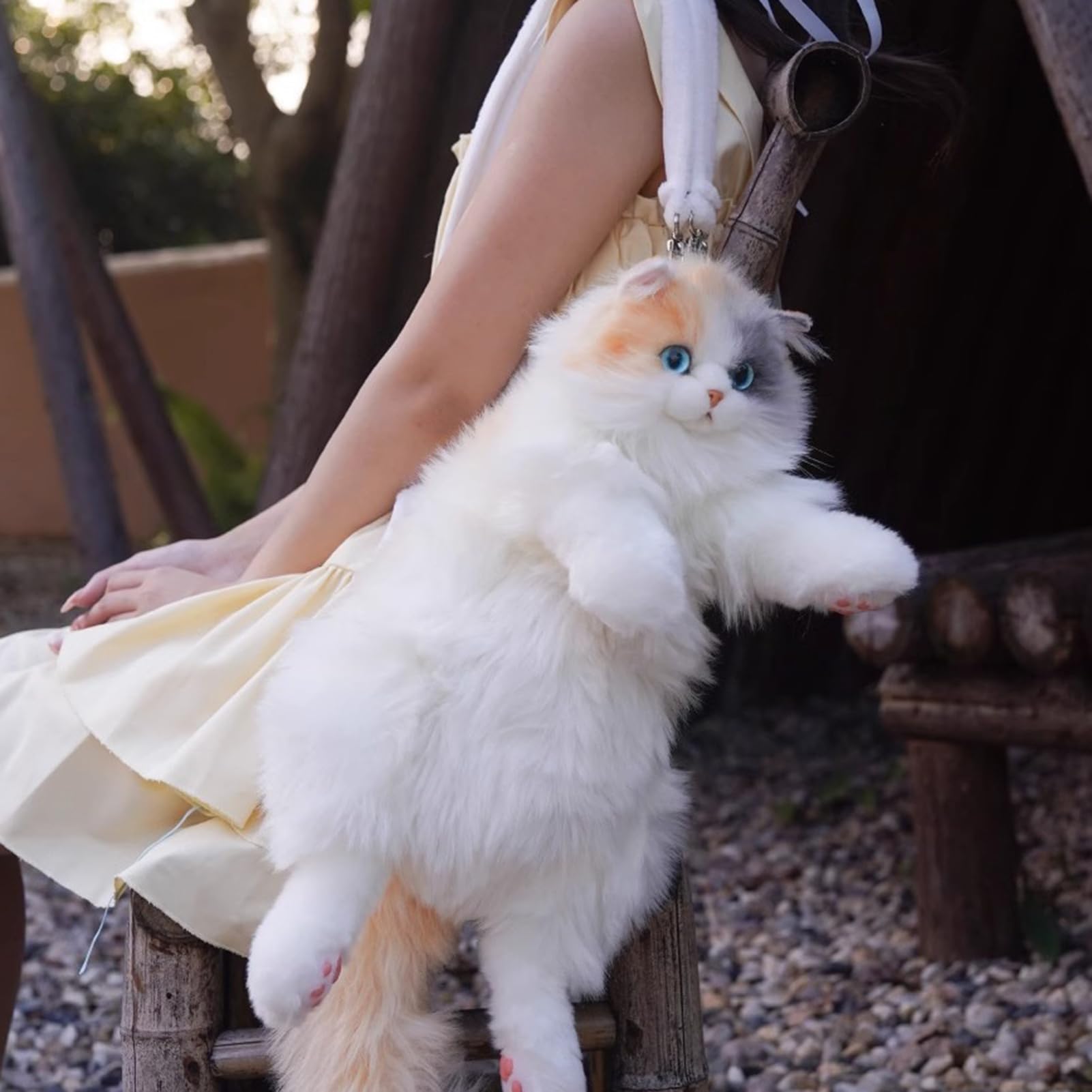 Generico Zaino Gatto Peluche Realizzato a Mano in Calicò | Borsa Animale A Forma Di Gatto per Tutti I Giorni, Fidanzate, Donne, Ragazze, Adulti, Bambini, Shopping, Viaggi, Tutti I
