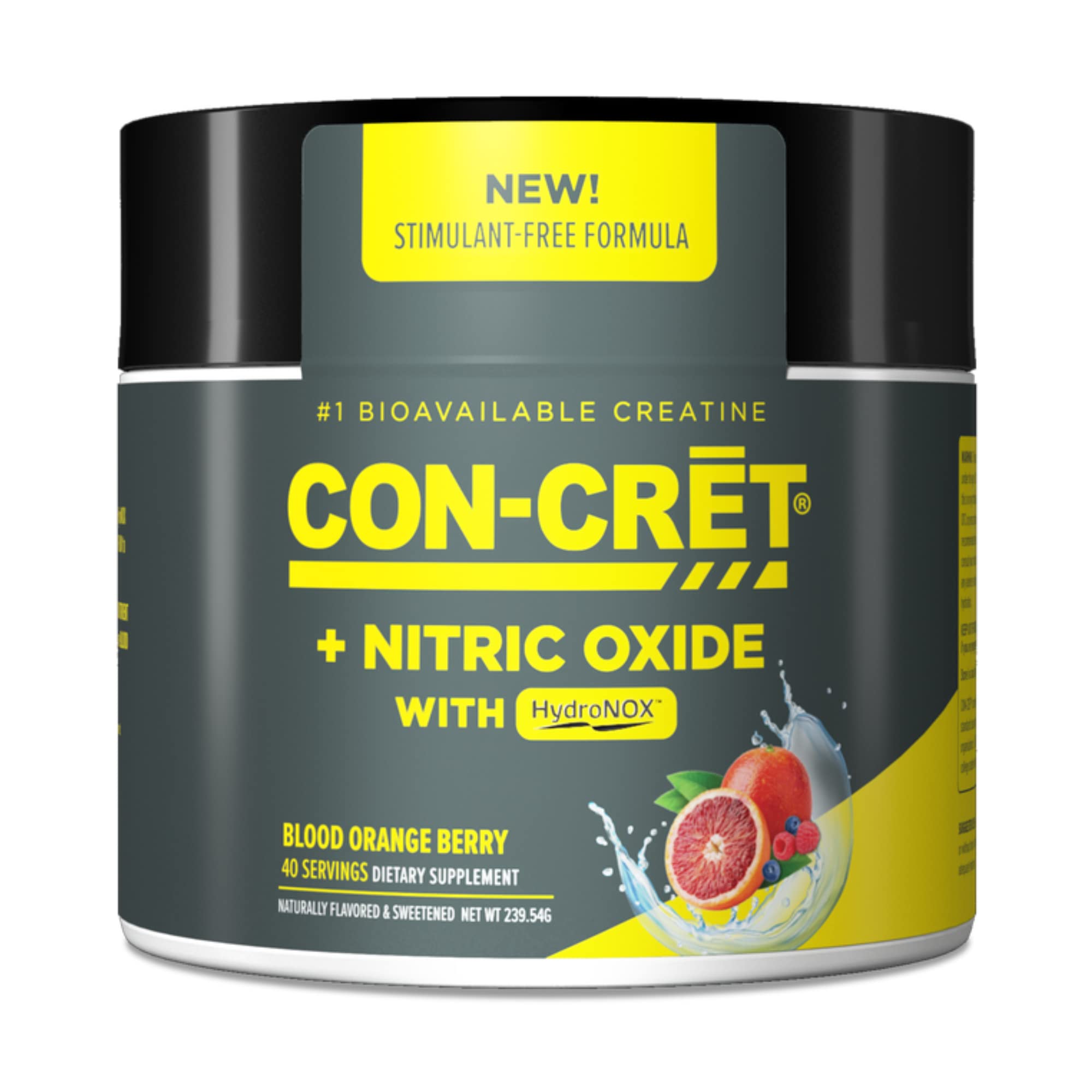 CON-CRET®+ Nitric Oxide with HydroNOX™, Blood Orange Berry Powder, Patented Creatine HCl with HydroNOX™ and Organic Beet R...