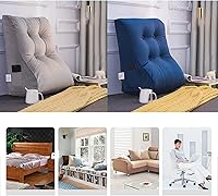 Vista 2 de SYTH Almohada de respaldo de cama, cojín de cuña triangular, almohada lumbar, respaldo tapizado de cabecero, soporte para sentarse en la cama