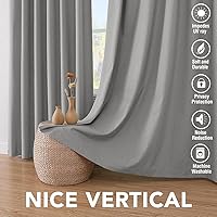 Vista 193 de H.VERSAILTEX Cortinas 100% opacas con aislamiento térmico, texturizadas, de lino, con bloqueo completo de calor y luz, para sala de estar y Negro