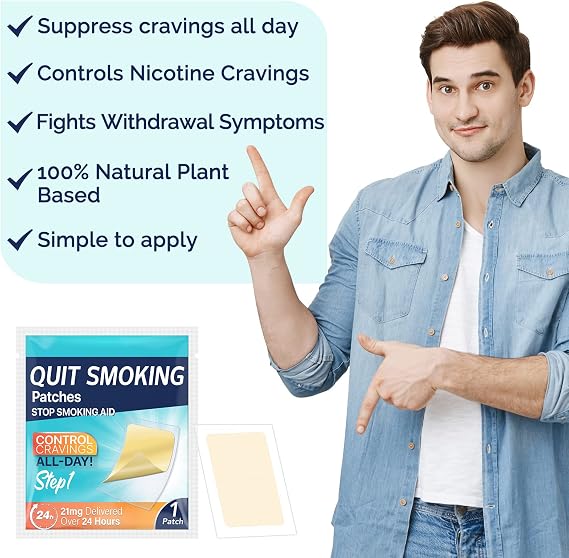 21mg Quit Smoking Patches, Stop Smoking Aid Patches, Helping Quit Patch, Transdermal System Patch to Help Quit Smoking, 30 Count Easy and Effective Help to Quit That Work (Step 1-21mg)