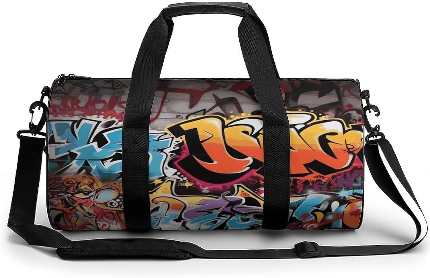Graffiti Hip Hop Gym Bag for Men Women Water Resistant Duffle Bag Travel Lightweight Bag for Travel Sports