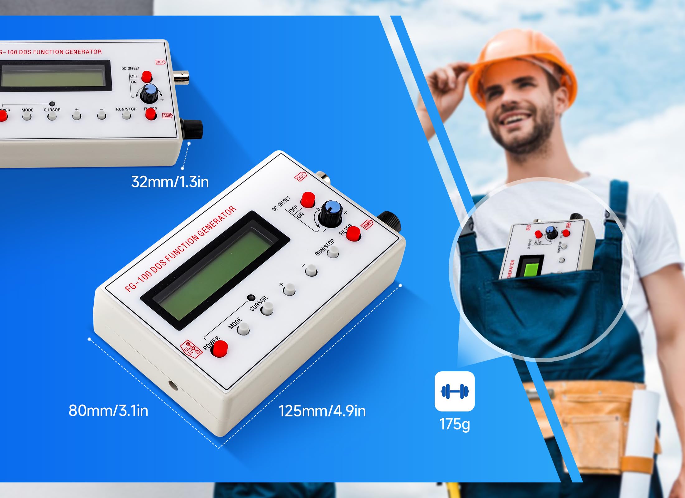 Generator Funkcji DDS Gugxiom FG 100, Licznik DDS, częstotliwość Sinusoidalna 1HZ-500KHz, Licznik Generatora źródła Licznika, Używany do Współczynnika Kalibracji Czasu Skanowania
