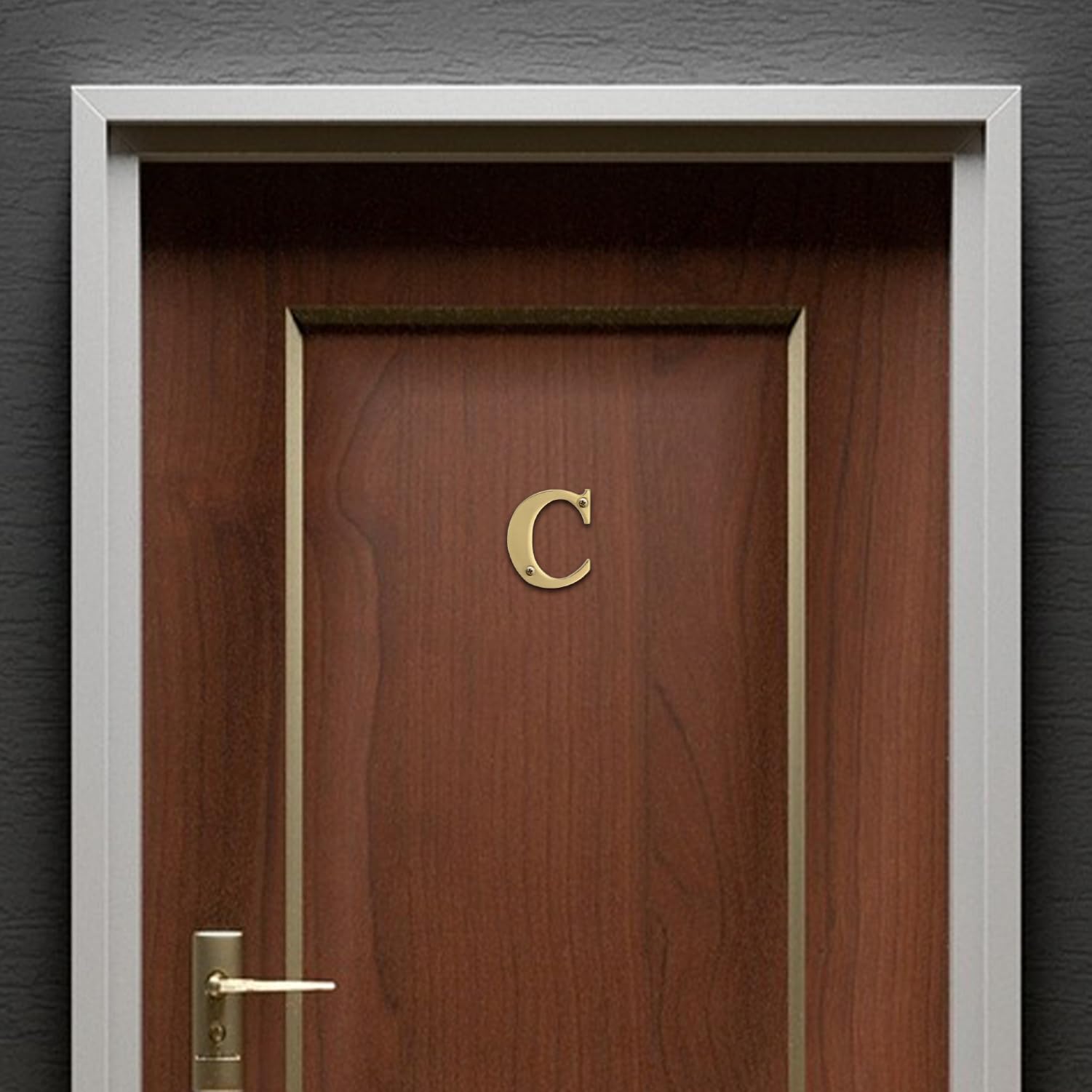 Amig - Lettera C in acciaio inox per viti interne ed esterne, 100 mm, resistente, per portali, pareti o facciate, finitura argento
