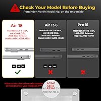 Vista 59 de EooCoo Funda compatible con MacBook Air de 15 pulgadas M5 2026 2025-2023 Release M4 M3 M2 modelo A3448 A3241 A3114 A2941, carcasa rígida de negro